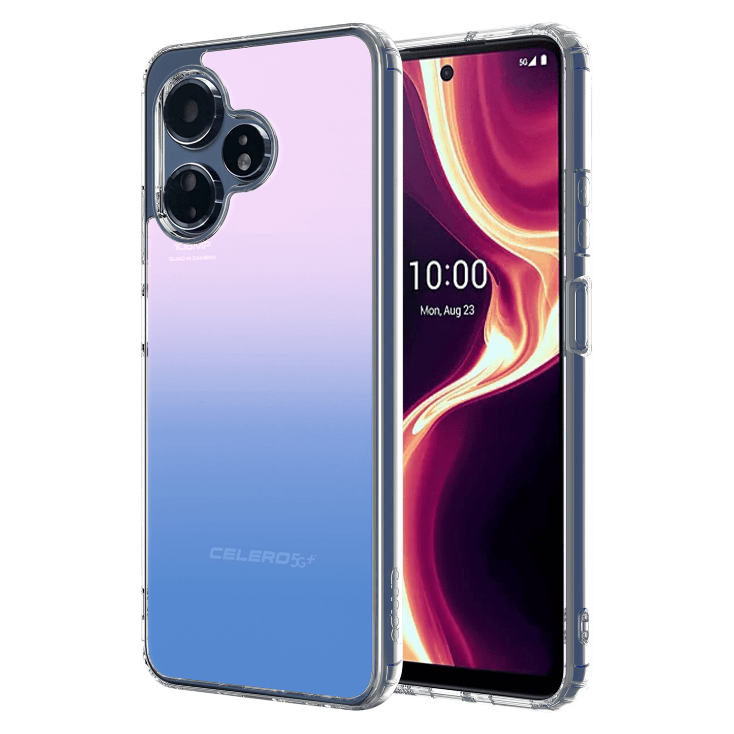 AMPD Flex Acrylic Ice Case For Celero 5g Plus (gen 3) Slim Phone Case - Blue,pink