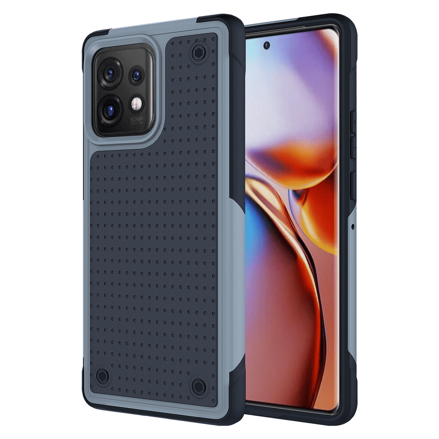 AMPD Dual Layer Rugged Case For Motorola Moto Edge Plus (2023) Rugged Phone Case - Gray