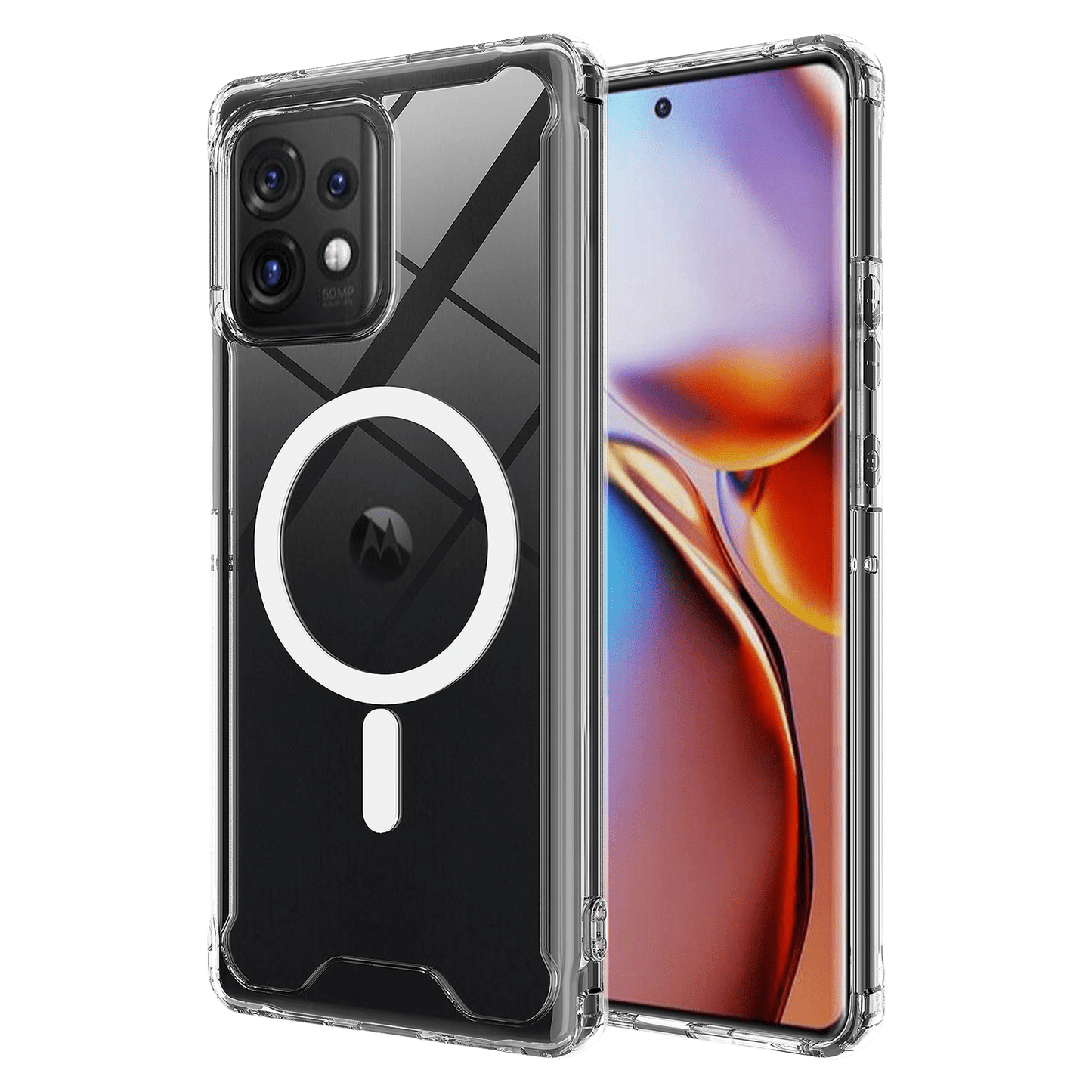 AMPD Tpu / Acrylic Crystal Clear Case For Motorola Moto Edge Plus (2023) Slim Phone Case - Clear