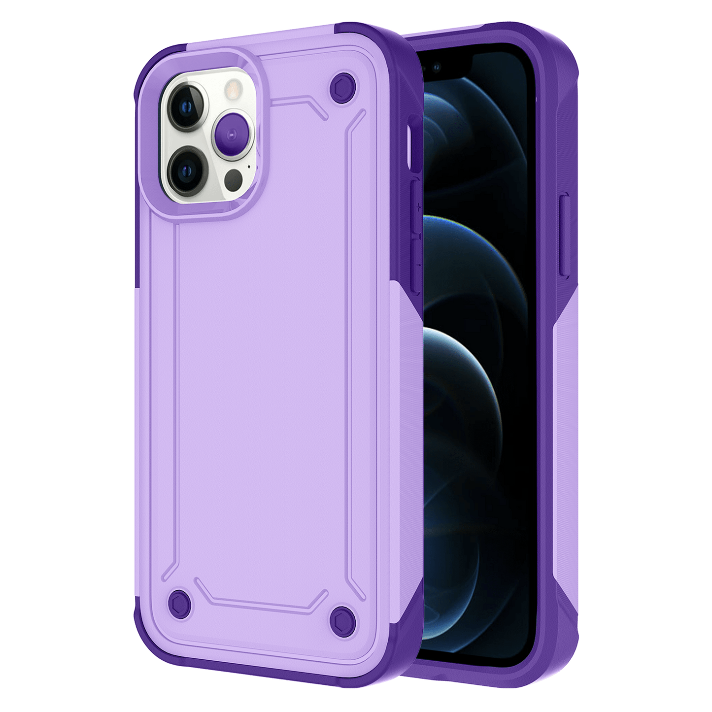 AMPD Rugged Drop Case For Apple Iphone 12 Slim Phone Case - Purple