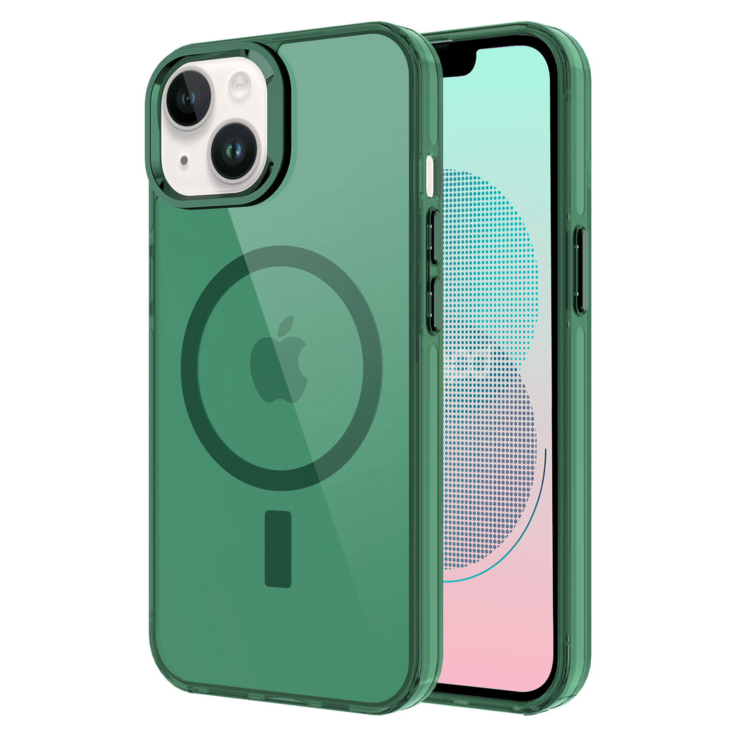 AMPD Tpu / Acrylic Drop Magsafe Case For Apple Iphone 13 Slim Phone Case - Green