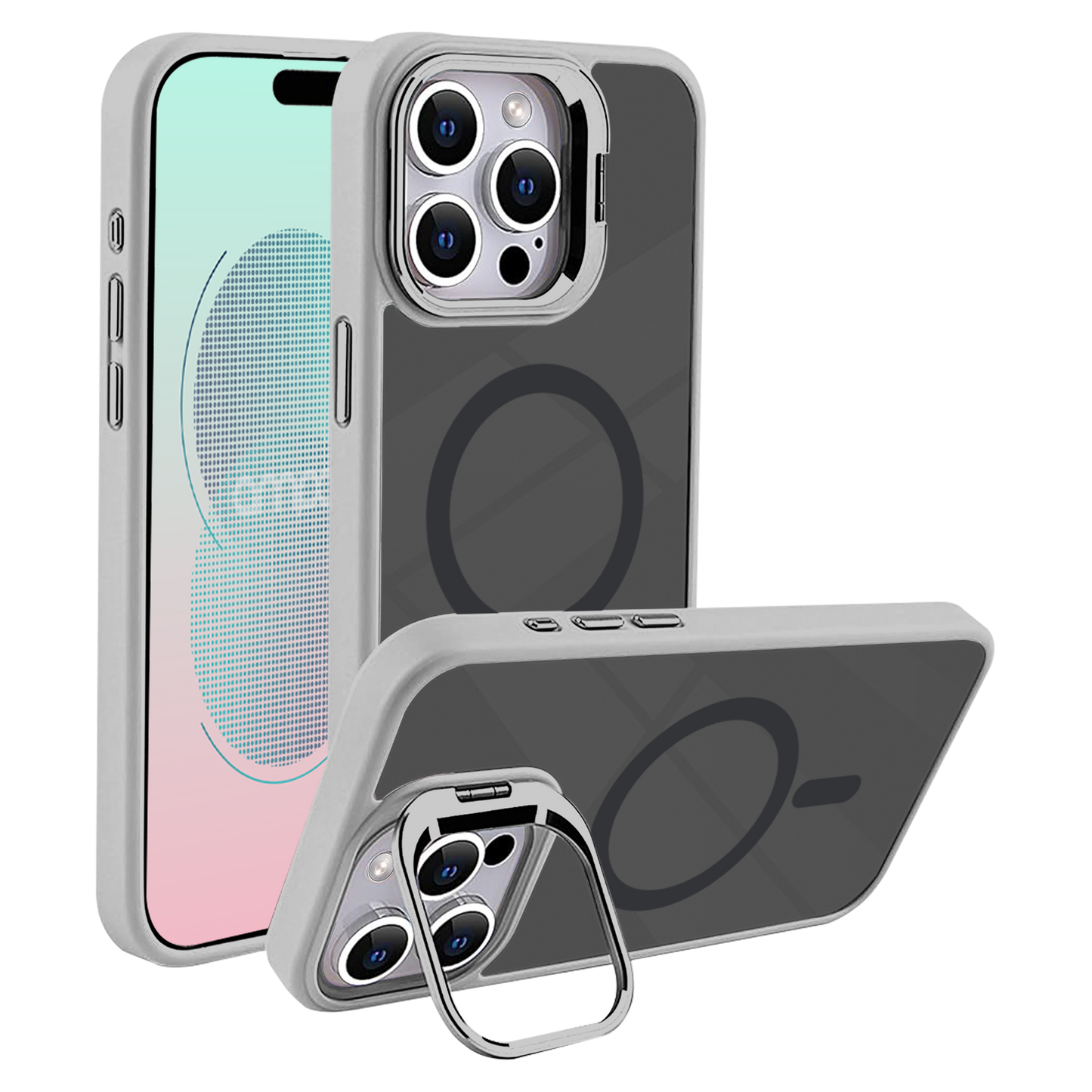 AMPD Acrylic Smoke Camkick Magsafe Case For Apple Iphone 16 Pro Max Slim Phone Case - Gray