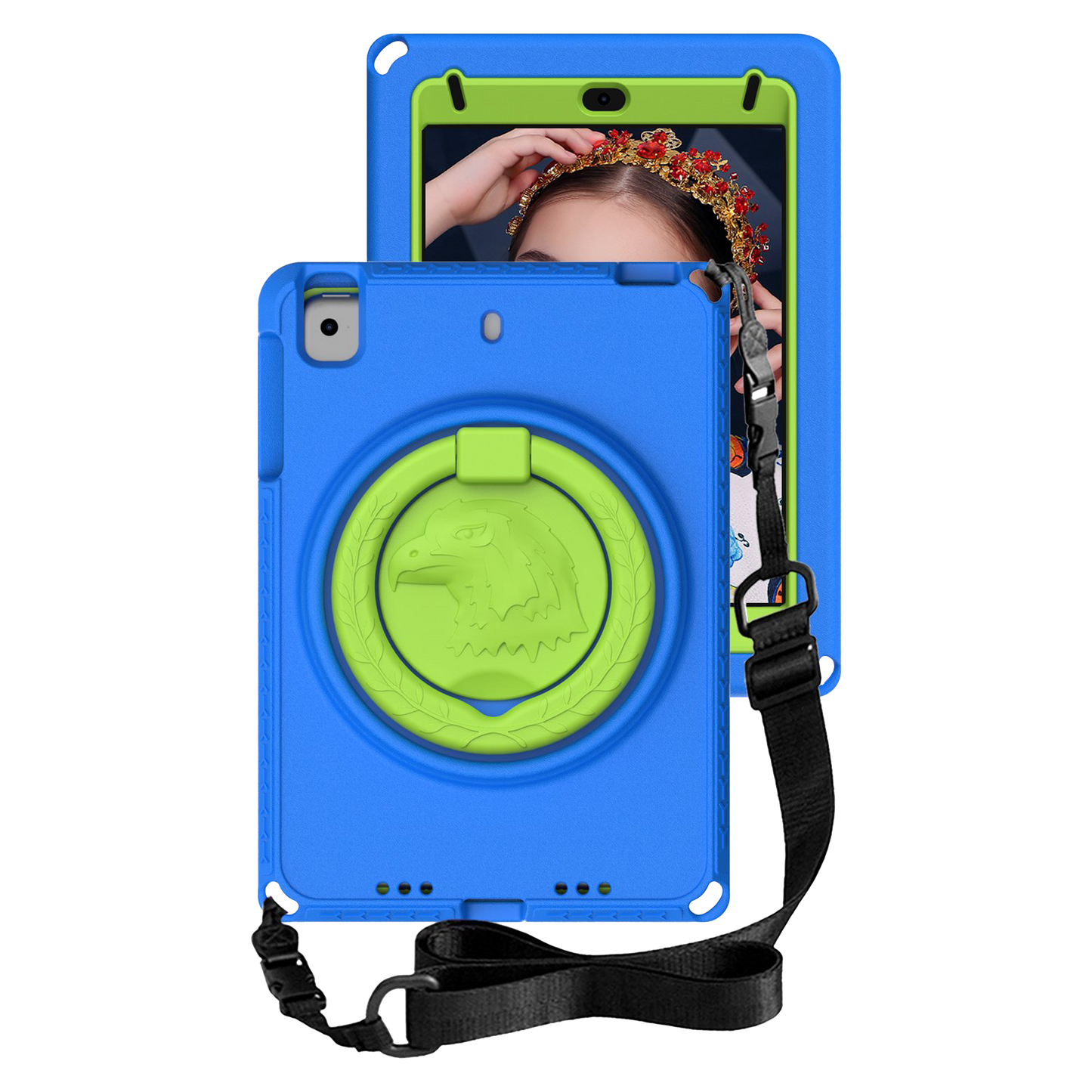 AMPD Childrens Tablet Cover With Holster And Screen Protector For Apple Ipad 10.9 (2022) Slim Phone Case - Blue