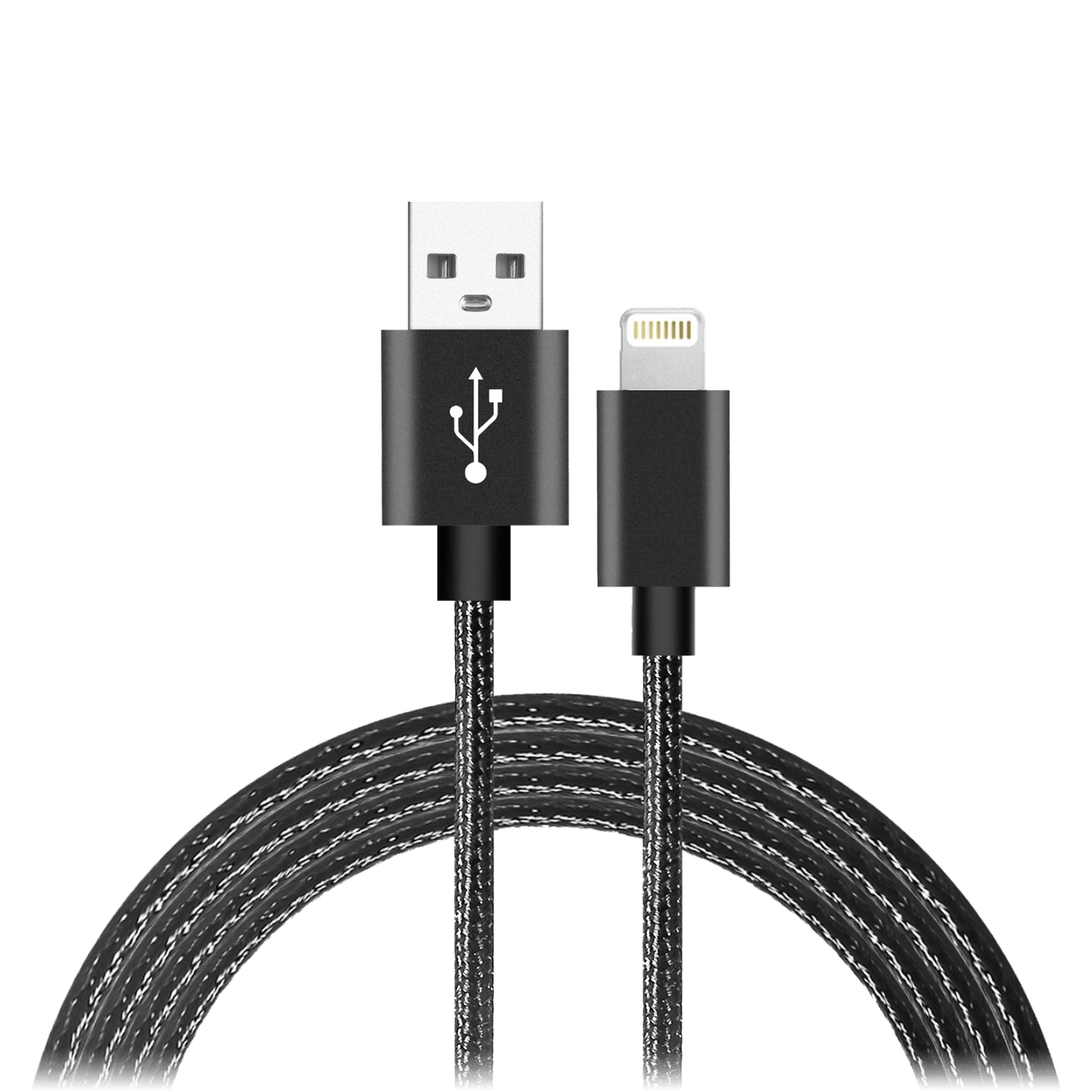 AMPD Volt Plus Usb A To Apple Lightning Braided Cable 6ft Lightning 6ft Braided Charging Cable - Black