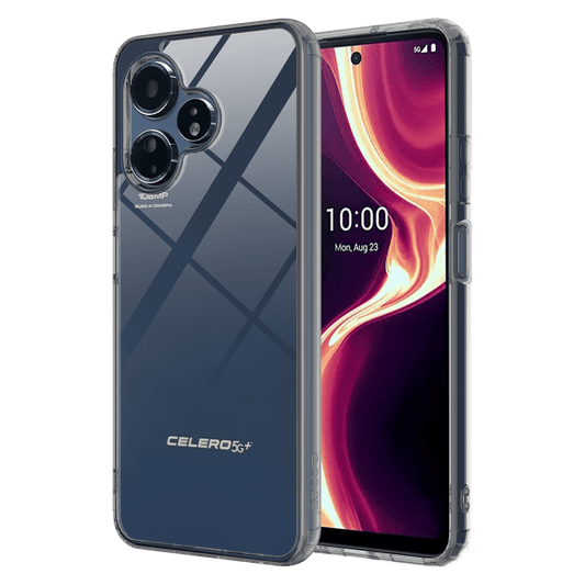 AMPD Tpu / Acrylic Crystal Clear Case With Black Bumper For Celero 5g Plus (gen 3) Slim Phone Case - Black