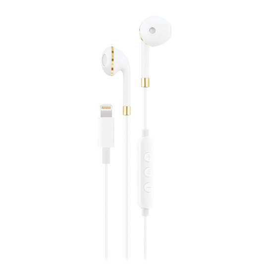 AMPD Wired Apple Lightning In Ear Headphones Wired In-Ear Headphones - White