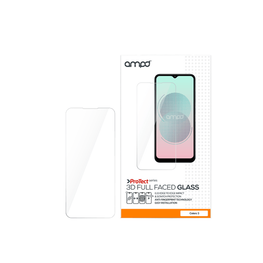 AMPD 0.33 Hardened Tempered Glass Screen Protector For Boost Celero 5g (gen 3) for Boost Celero 5g (gen 3)  Screen Protector - Clear