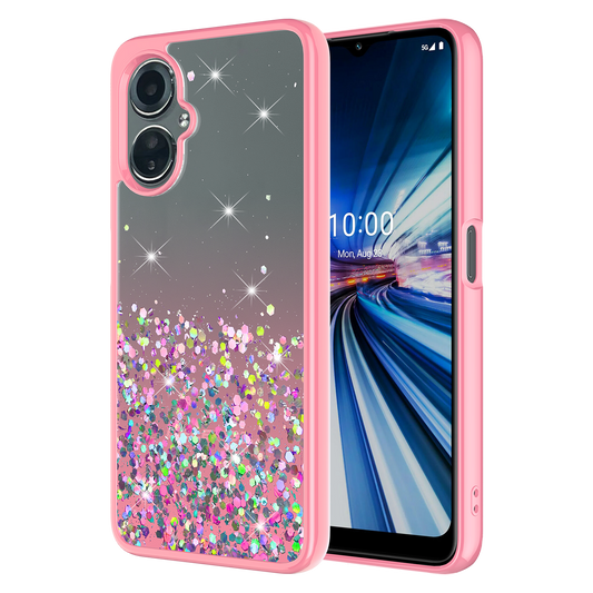 AMPD Tpu / Acrylic Glitter Insert Case For Celero 5g (gen 3) Slim Phone Case - Pink