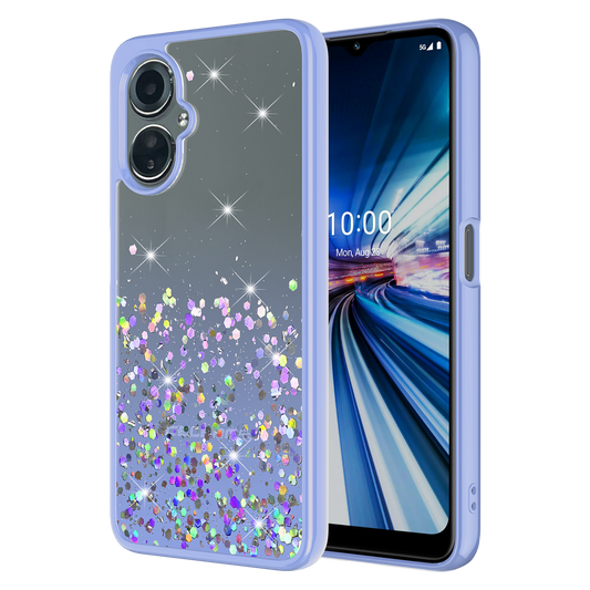AMPD Tpu / Acrylic Glitter Insert Case For Celero 5g (gen 3) Slim Phone Case - Purple
