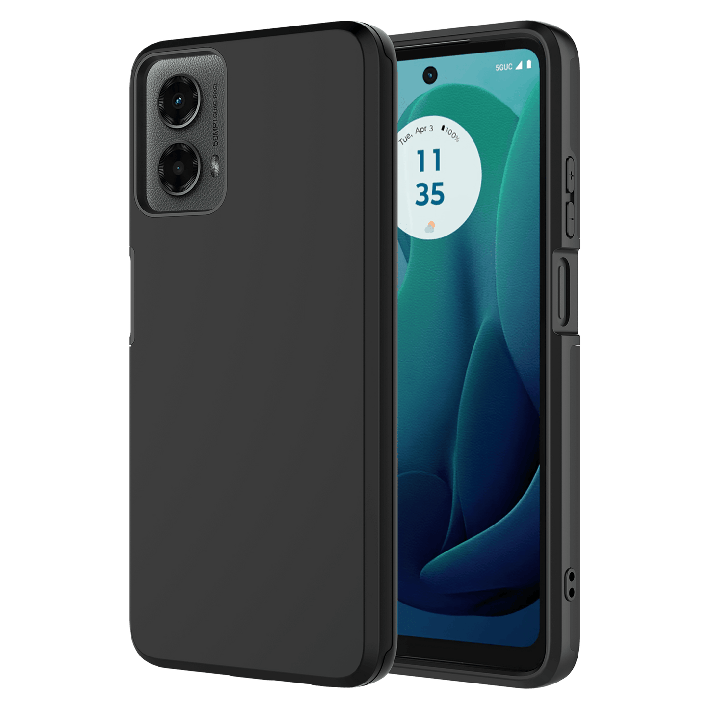 AMPD Dual Layer Soft Touch Classic Slim Case For Motorola Moto G 5g (2024) Slim Phone Case - Black