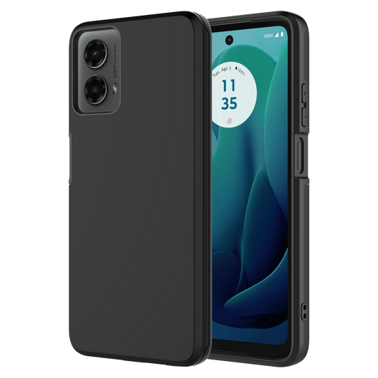 AMPD Dual Layer Soft Touch Classic Slim Case For Motorola Moto G 5g (2024) Slim Phone Case - Black
