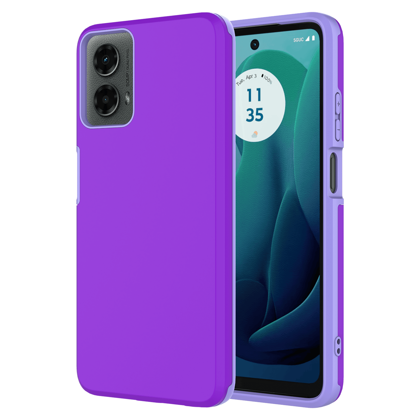AMPD Dual Layer Soft Touch Classic Slim Case For Motorola Moto G 5g (2024) Slim Phone Case - Purple