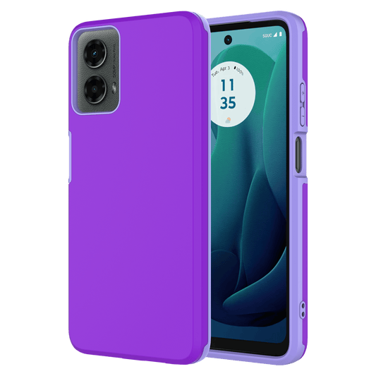 AMPD Dual Layer Soft Touch Classic Slim Case For Motorola Moto G 5g (2024) Slim Phone Case - Purple