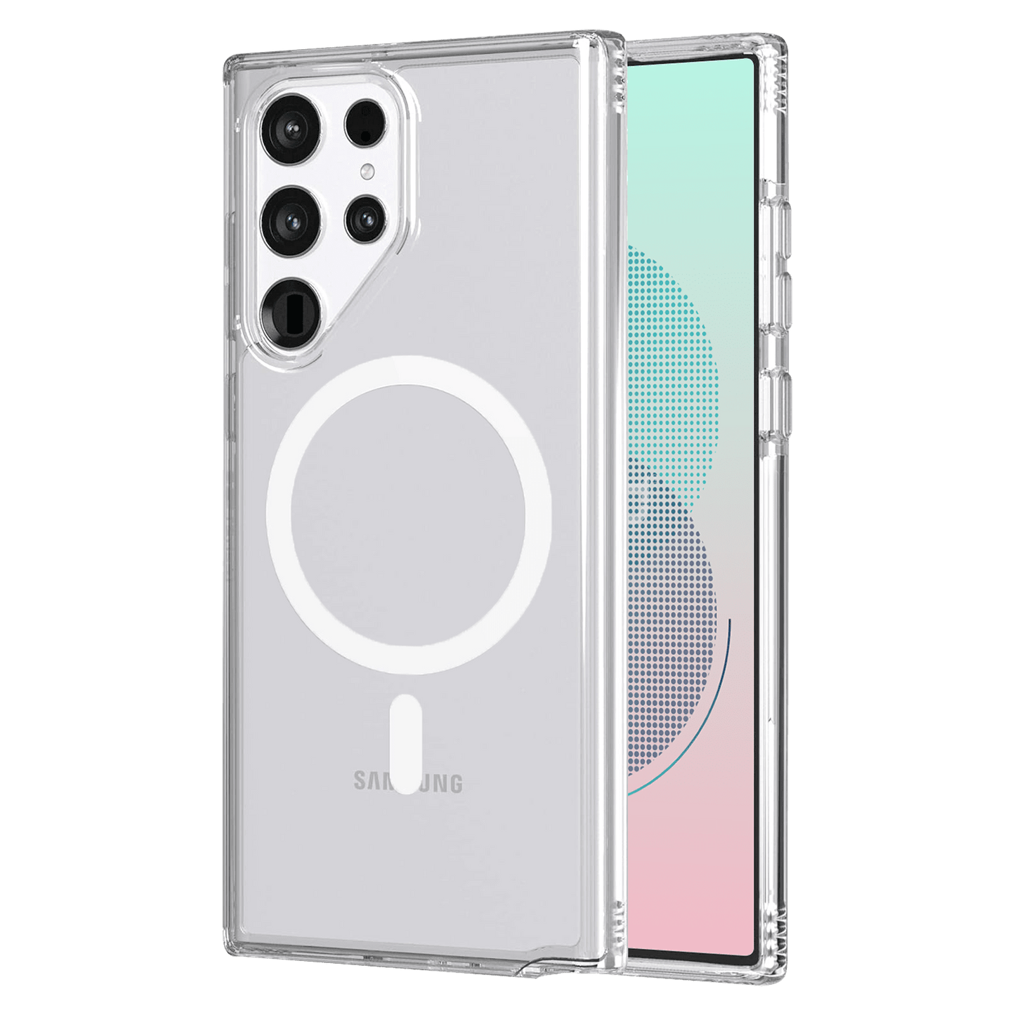 AMPD Tpu / Acrylic Crystal Clear Magsafe Case For Samsung Galaxy S22 Ultra Slim Phone Case - Clear