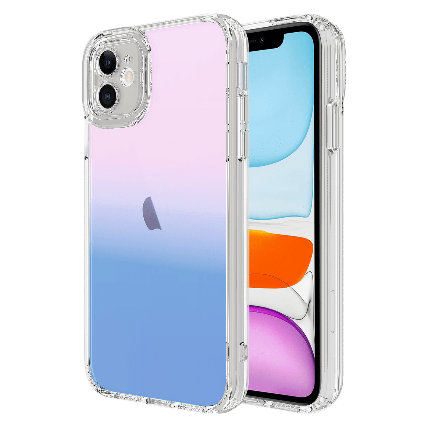 AMPD Acrylic Ice Holographic Case For Apple Iphone 11 Slim Phone Case - Blue,pink