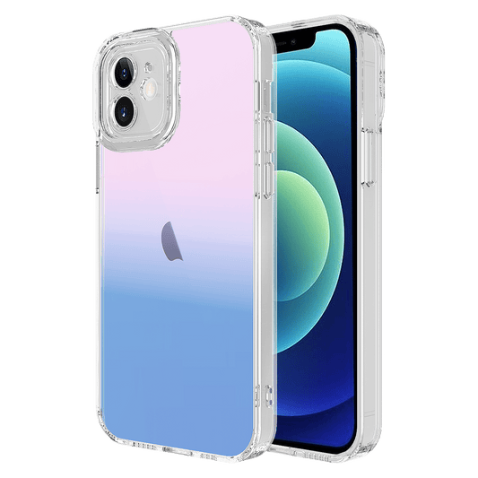 AMPD Acrylic Ice Holographic Case For Apple Iphone 12 Slim Phone Case - Blue,pink