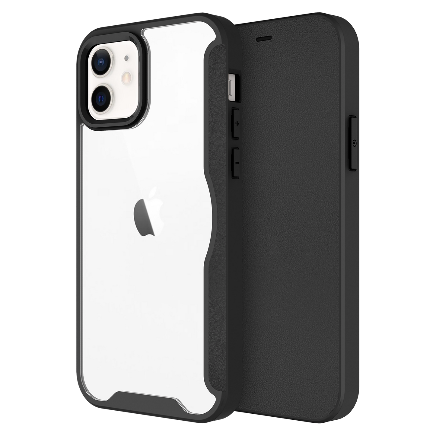 AMPD Tpu / Acrylic Flip Wallet Case For Apple Iphone 12 Slim Phone Case - Black