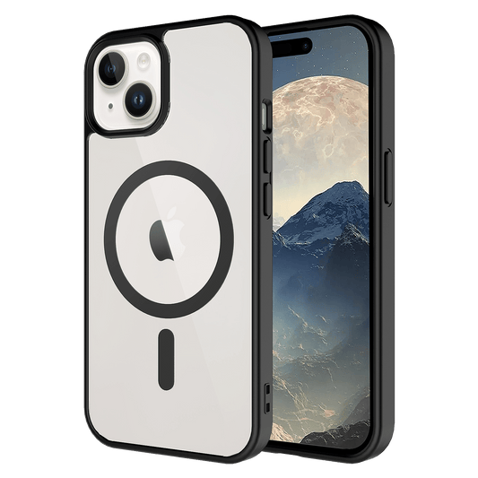 AMPD Tpu / Acrylic Crystal Clear Magsafe Case For Apple Iphone 15 Slim Phone Case - Black