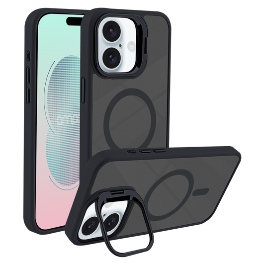 AMPD Acrylic Smoke Camkick Magsafe Case For Apple Iphone 16 Slim Phone Case - Black