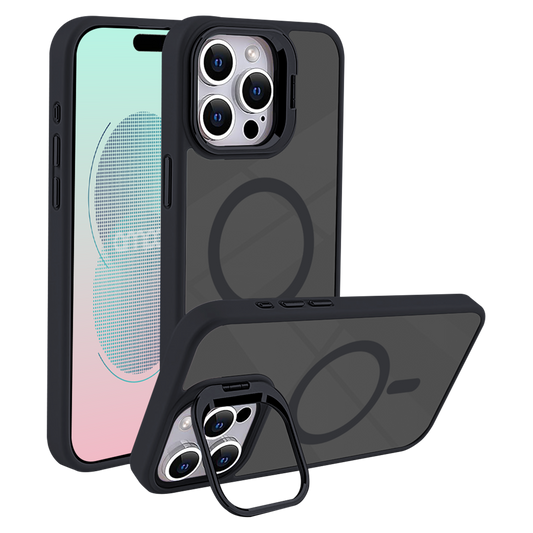 AMPD Acrylic Smoke Camkick Magsafe Case For Apple Iphone 16 Pro Max Slim Phone Case - Black