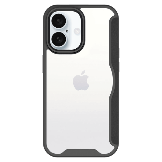 AMPD Tpu  /  Acrylic Wallet Flip Magsafe Case For Apple Iphone 16 Plus for Apple Iphone 16 Plus  Phone Case - Black